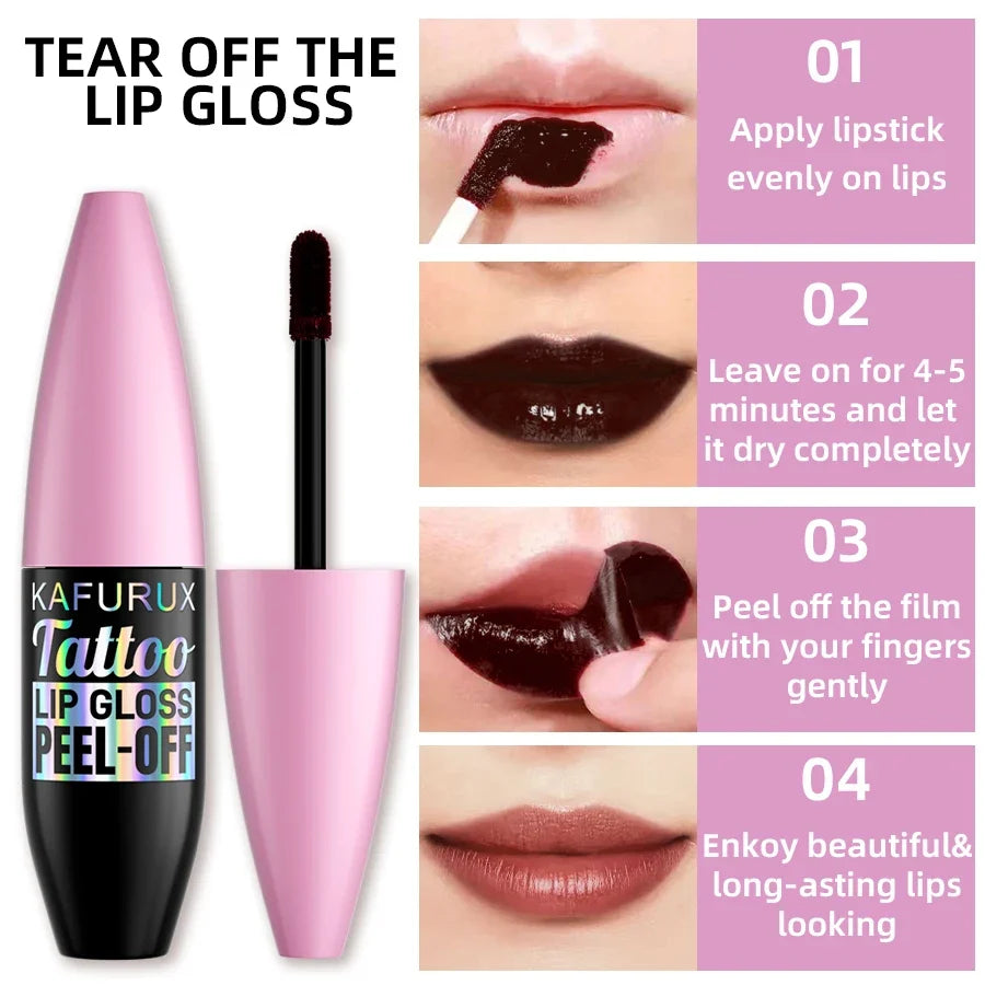 7 Colors Blading Lip Gloss Peel Long Lasting Waterproof Liquid Lipstick Pink Lip Glaze Transfer Resistant Lip Tint Makeup Gifts