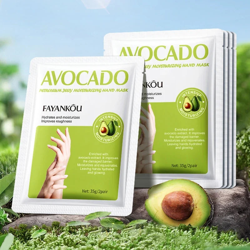 5 Pairs Avocado Moisturizing Hand Mask Hands Remove Dead Skin Rejuvenating Nourishing Hydrating Hand Skin Care Products