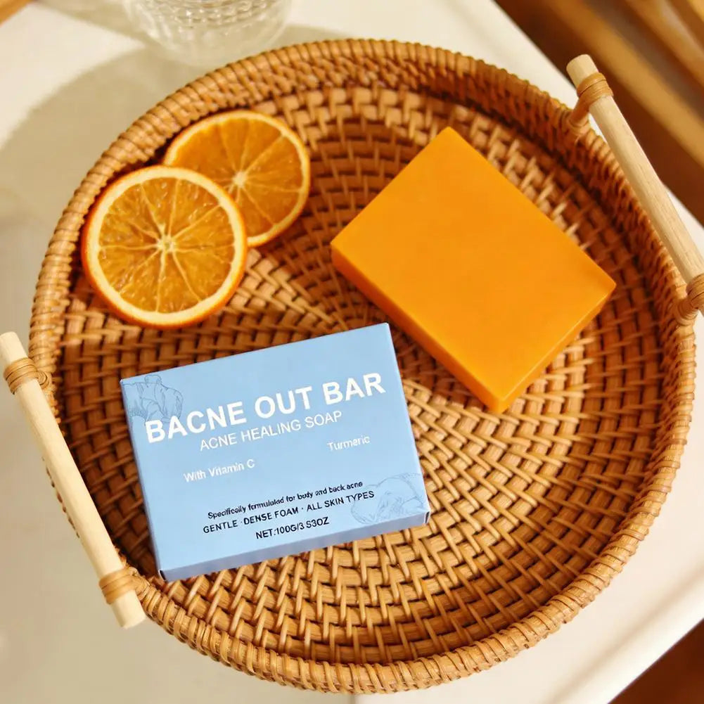 100g Turmeric Hand Made Soap Remove Pimples Anti Acne Whitening Skin Shower & Facial Soap Deep Cleaning For Body Face Skin Care