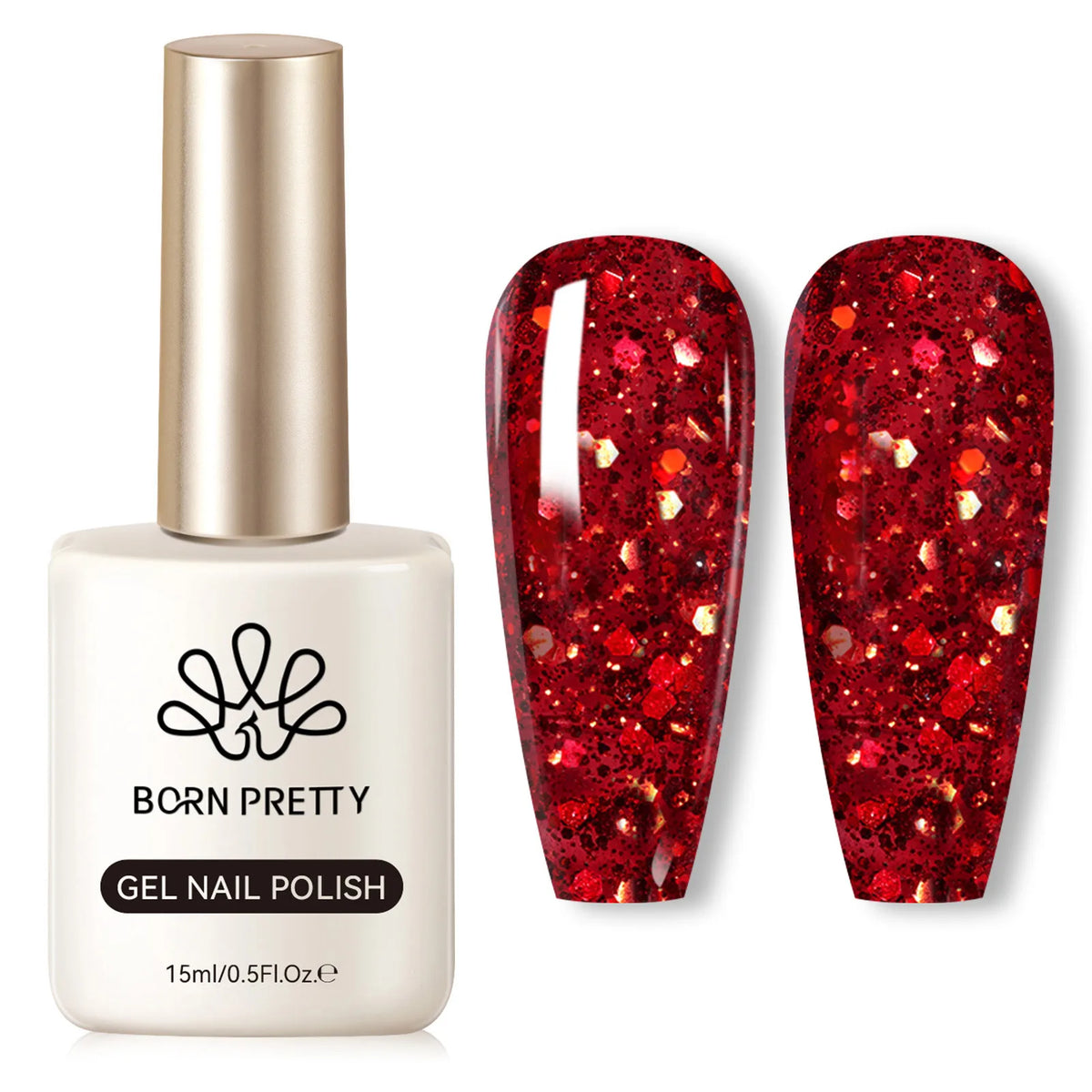 BORN PRETTY 15ml Nail Gel Polish Glitter Gorgeous Full Coverage Soak Off UV LED French Nail Art Jelly Nude Pink Varnish