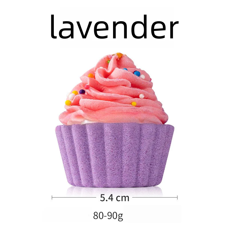 80g Cake Shaped Bath Salt Ball Bubble Bath Balls Creamy Children's Aromatherapy Essential Oil Bath Balls for Relaxing Soak