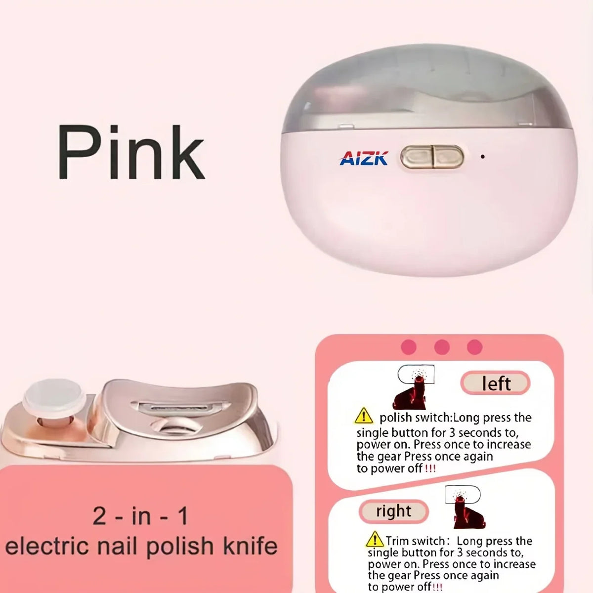 2-in-1 Electric Nail Clipper & Polisher with LED Light, USB Charging, Safe Grinding for All Ages, Valentine's Gift