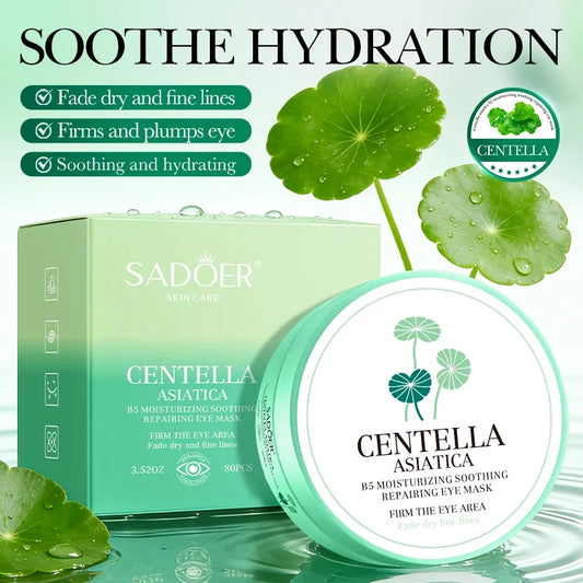 80pcs SADOER Centella Crystal Collagen Eye Mask Anti Wrinkles Anti Dark Circles Remove Eyes Bag Moisturizing Eye Patches