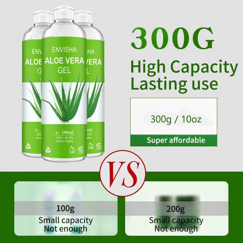 ENVISHA Aloe Vera Gel Soothing Moisturizing Hyaluronic Acid Sunburn Repairing Treatment Skin Care Face Body Cream Antipruritic