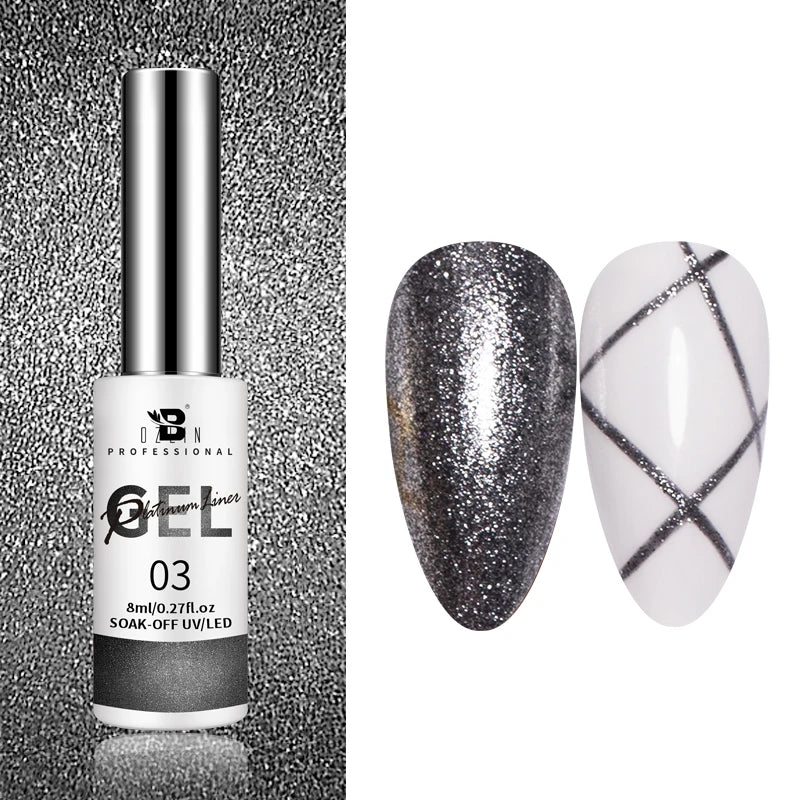 AWStorG 5ML Super Silver Metallic Gel Nail Polish Metal Effect Painting Gel Chromes Varnis Semi Permanent for Nail DIY