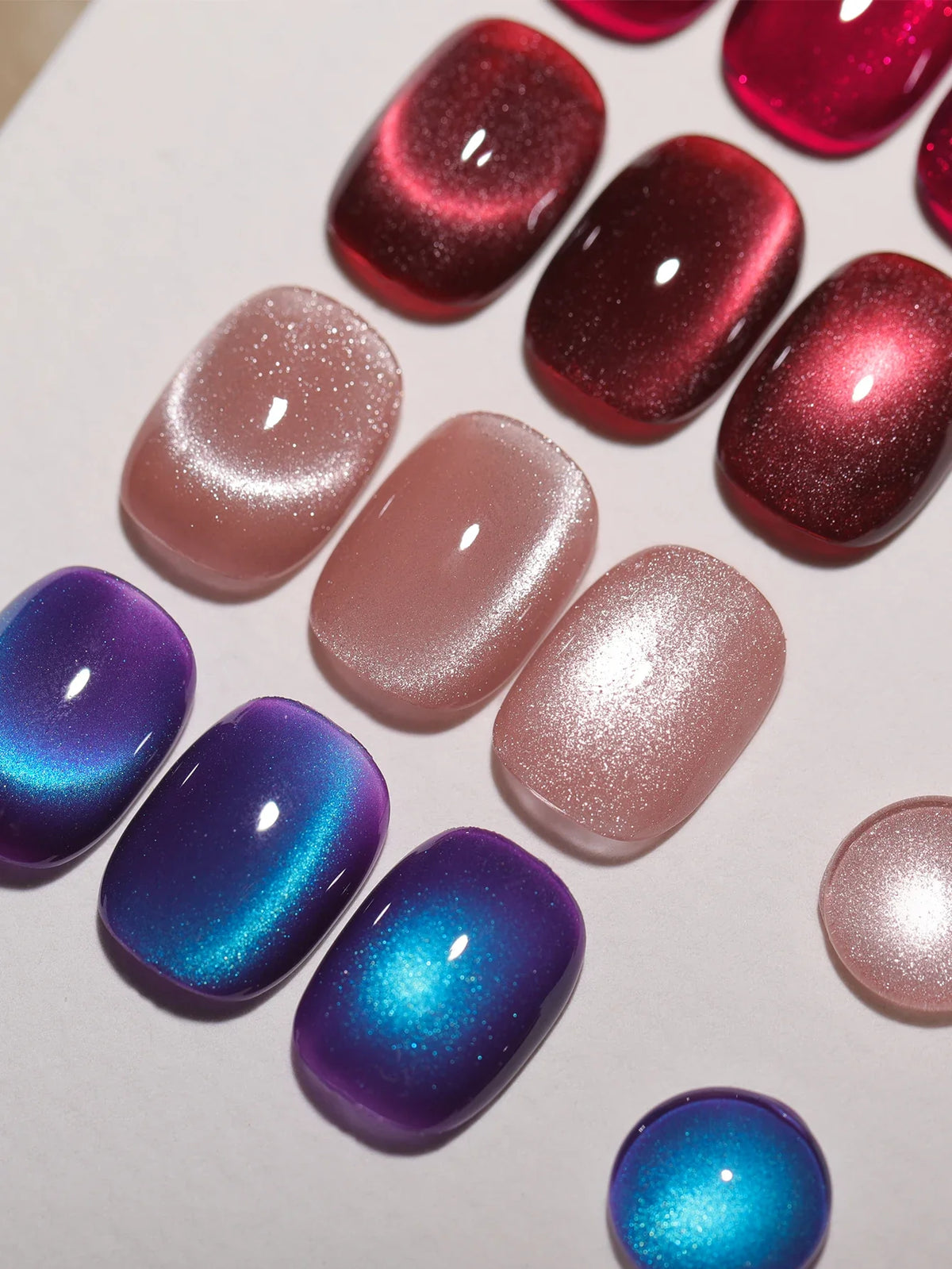6pcs Cat Eye Nail Polish Gel 2025 New Style Blue Pink Cat Eye Nail Art Suitable for Women's Nail Salon Design