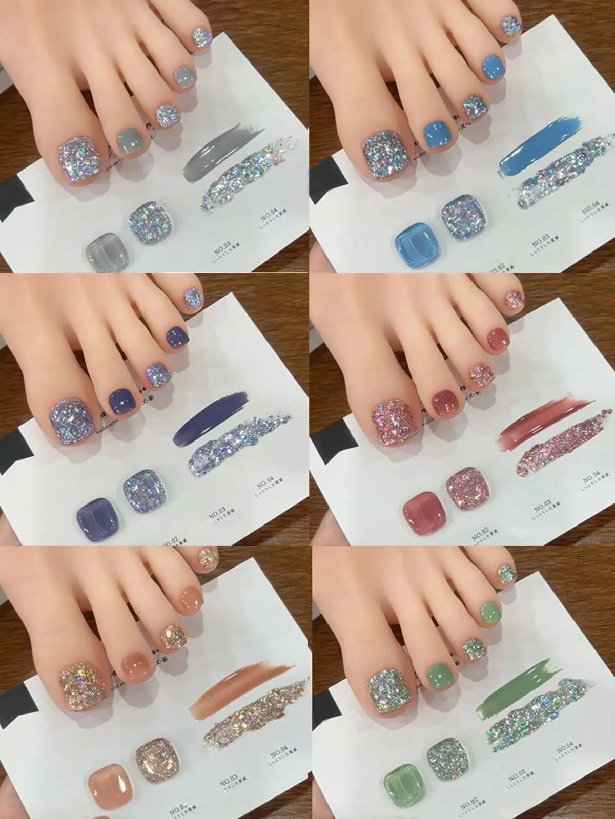 12pcs 15ml Broken Straight Series Glitter Silver Gel Nail Polish Semi-permanent Varnish Soak Off Nail Art Base Top Coat