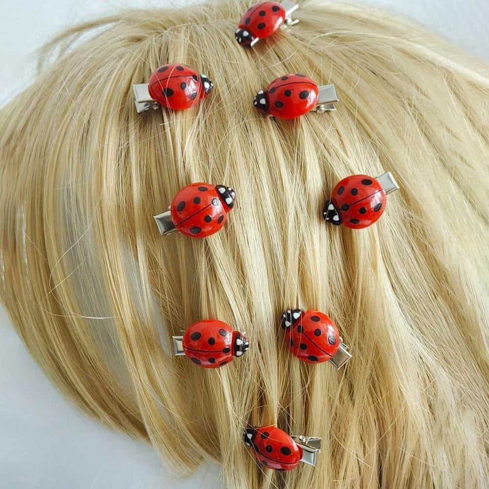 10/20Pcs Ladybug Hair Clips, Animal Insect Hair Clips Back To School Hair Accessories, For Hair Decoration