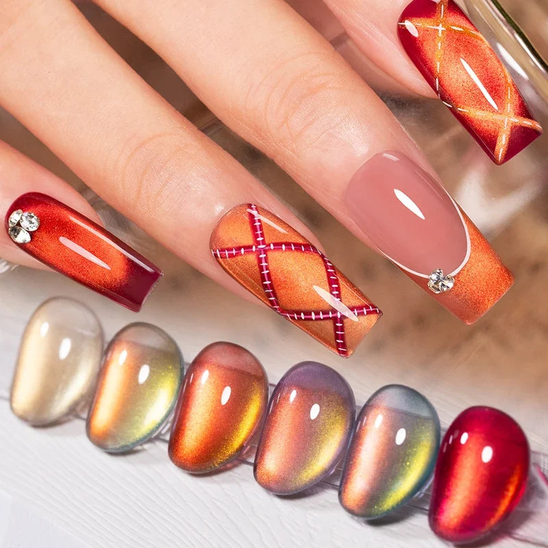 AWStorG 7.5ML Glass Cat Eye Fruit Color Magnetic Gel Nail Polish Vernis Semi Permanent Soak Crystal Gel Polish For Nails