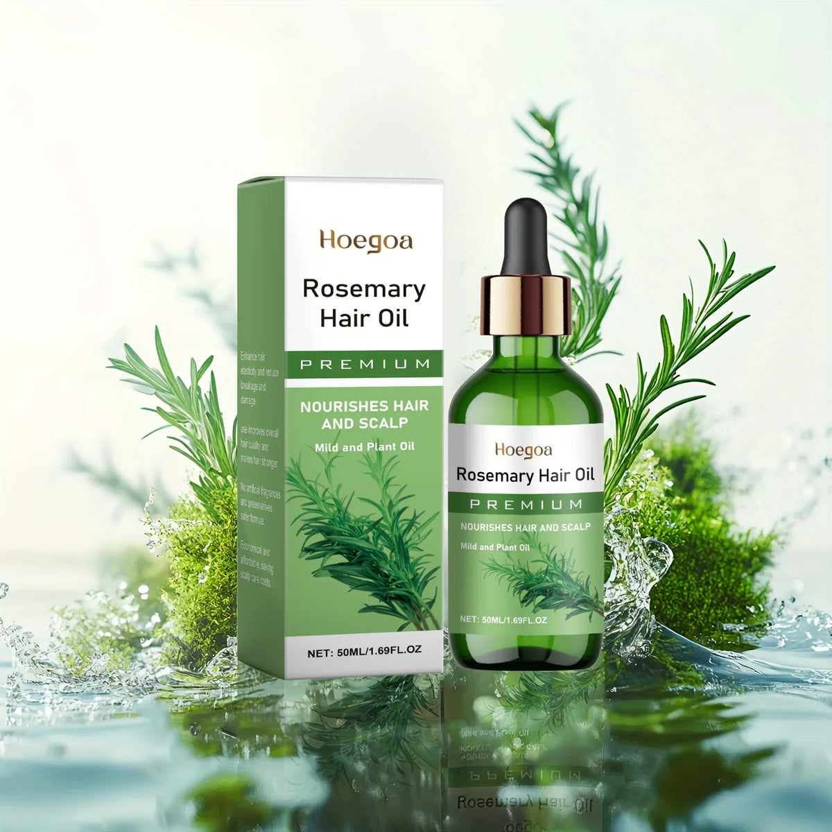 50ml Rosemary Hair Oil Contains Batana Castor Seed Nourishing Moisturizing Smoothing  Anti Hair Loss Fast Regrowth Thick Hair