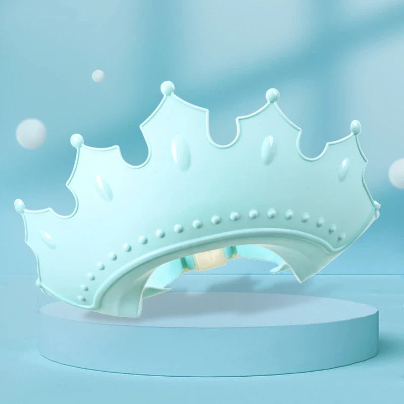 Children Waterproof Shampoo Cap Crown Baby Shower Cap Adjustable Size Cartoon Bath Visor Infant Hair Shield Ear Protection