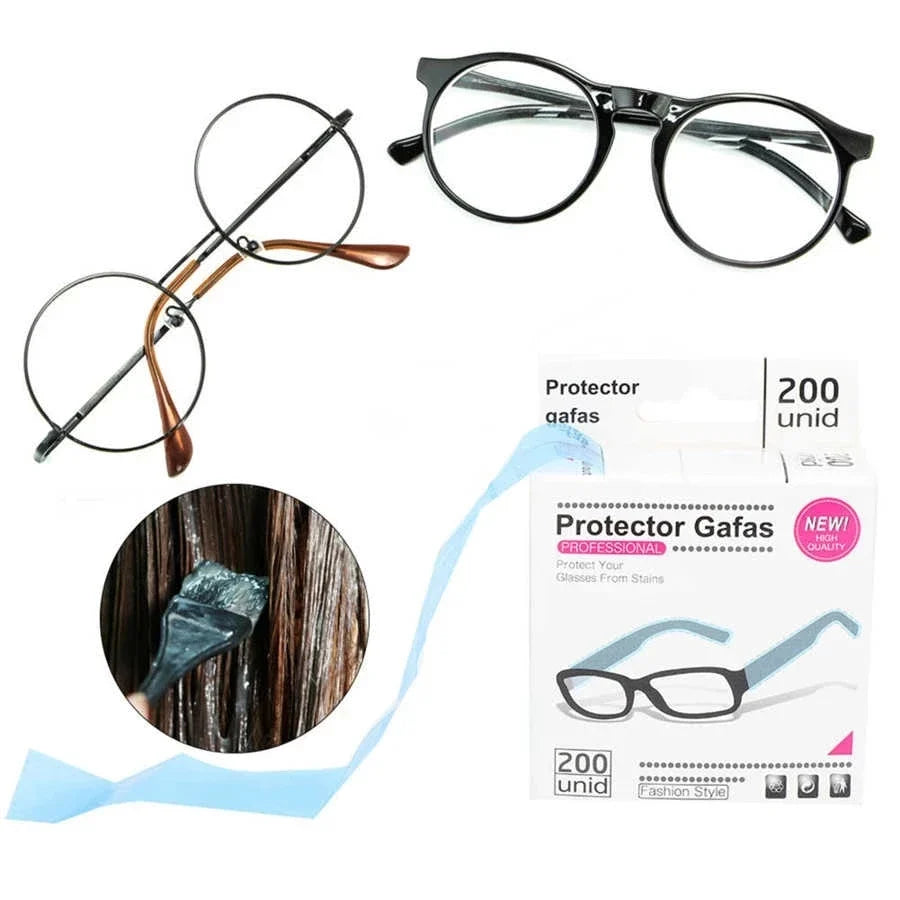 200ps/Box Disposable Glasses Leg Sleeves Cover Hairdressing DIY Barber Hair Coloring Styling Eyeglasses Protector Accessory Tool