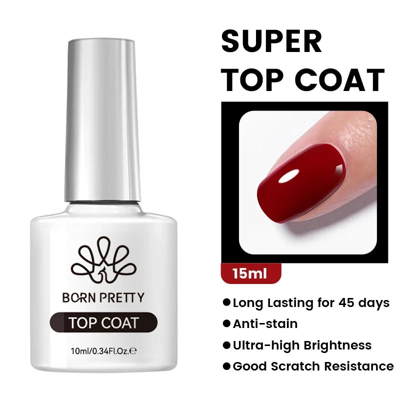 BORN PRETTY Transfer Foil Nail Gel Polish Semi-Permanant Varnish For Adhesive Sticker Nail Glue Soak Off UV LED Gel Nail Art Man