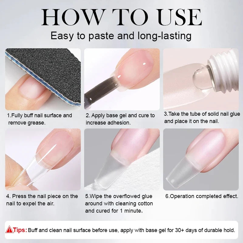 BORN PRETTY Solid Nail Glue Gel for False Nail Tips Extension3D Shaping Sculpting Carving Flower Glue for Press On Nails