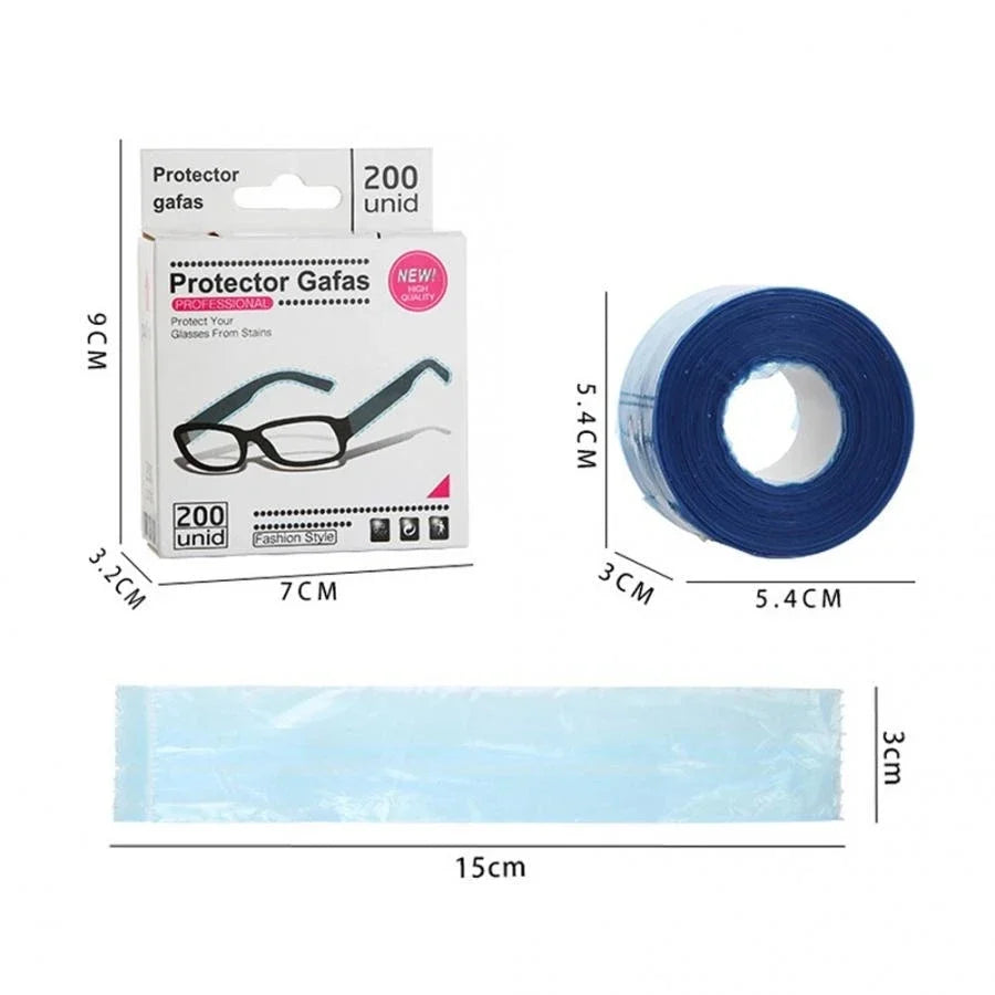 200ps/Box Disposable Glasses Leg Sleeves Cover Hairdressing DIY Barber Hair Coloring Styling Eyeglasses Protector Accessory Tool