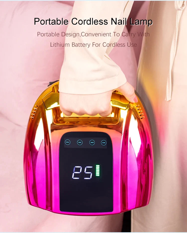 96W Rechargeable Nail Lamp Cordless Gel Polish Dryer UV Light for Nails Manicure Light Wireless Nail UV LED Lamp