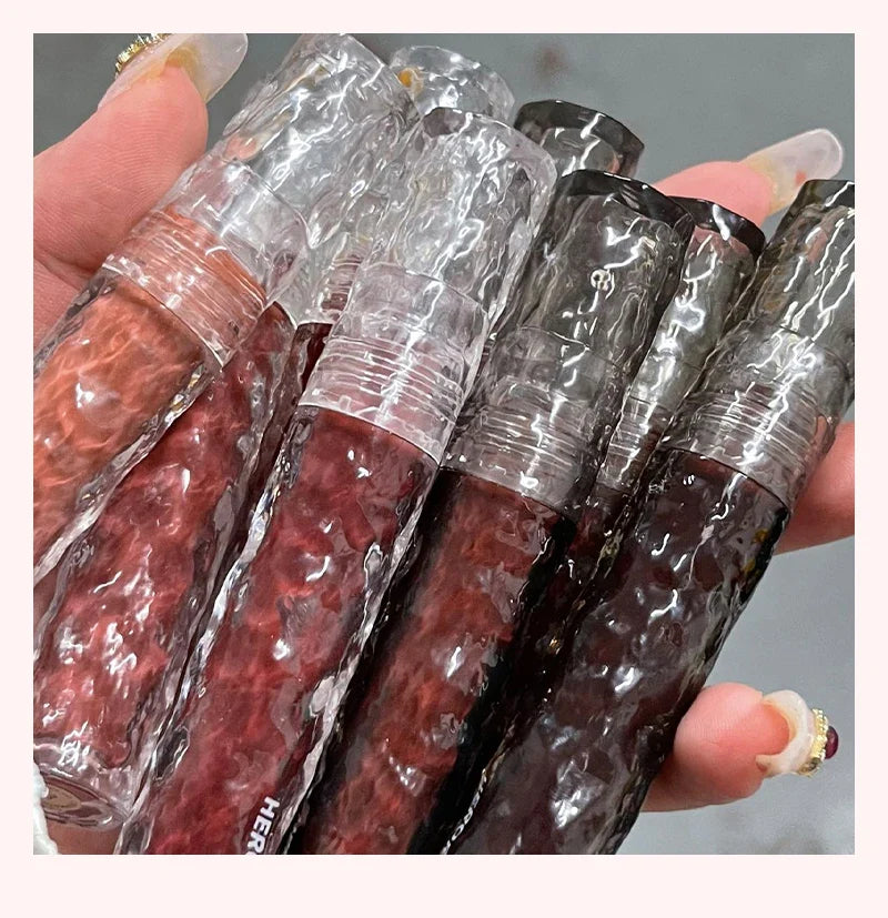HERORANGEHR292 Glacier Rock Mirror Water Glazed Lip Glaze Moisturizes and Moisturizes, Forming a Film That Is Not Easy to Fade