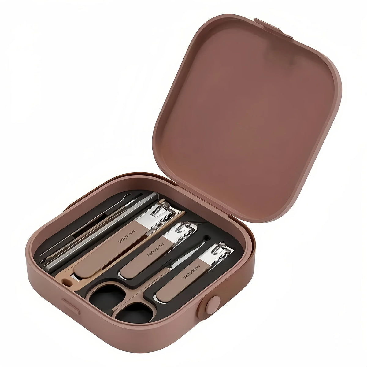 Anti-Splash Nail Clipper Set 8 Pcs Stainless Steel Manicure Pedicure Kit Portable Nail Tools with Storage Case for Men Women