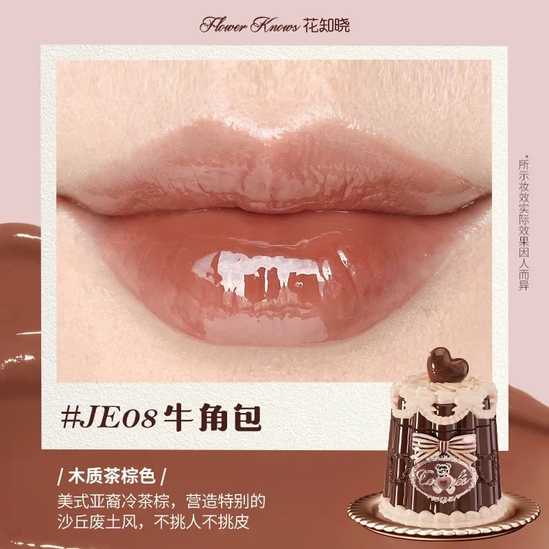 Flowerknows THE SWEETIE BEAR COLLECTION Coating Lip Jelly SOFT Lip gloss,Hydrating Gloss,Moisturizing Tint,Shine & Glow Finish