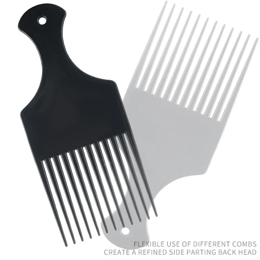 Afro Pick Comb Wide Tooth Detangling Comb For African Curly Kinky Thick Hair Volume Lift Styling Fork Comb Hairdressing Tool
