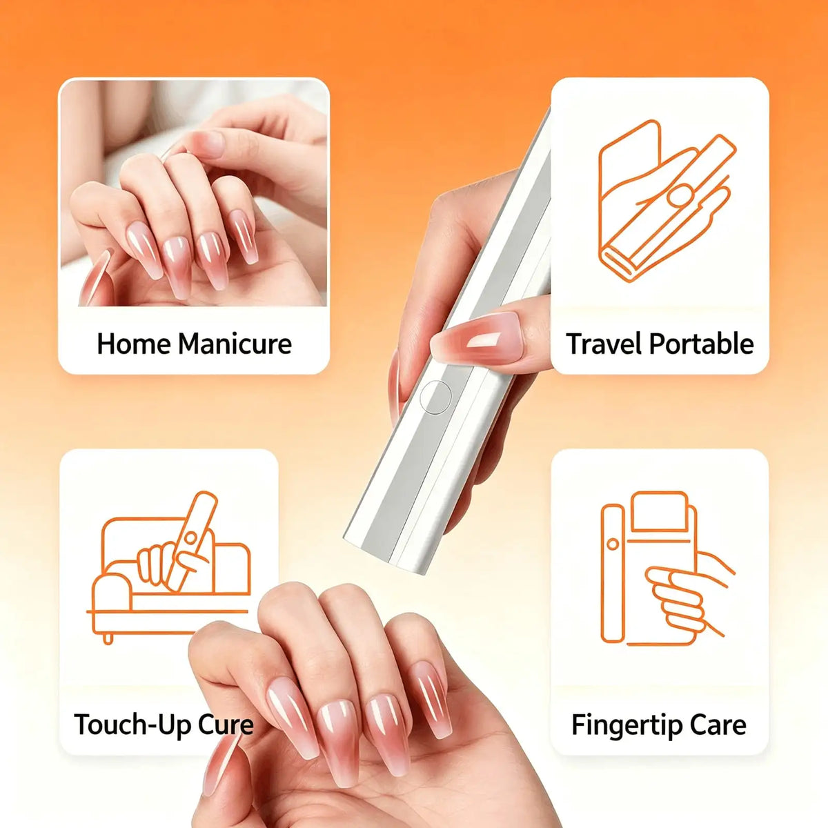 Cordless Gel Nail Lamp Rechargeable Long Battery Life For Hours Of Continuous Manicure Use