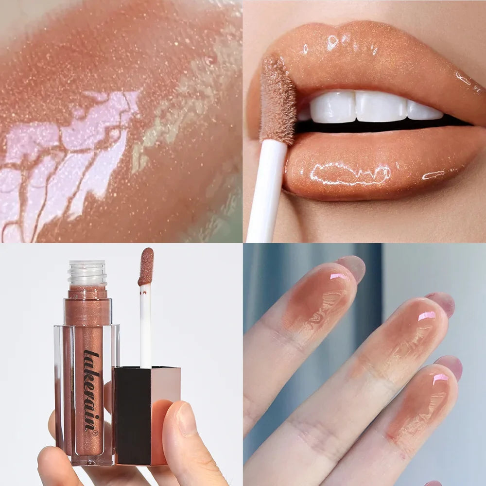 Diamonds Glitter Gloss Universal Lip Luminizer 8 Colors Lip Gloss Non-sticky Moisturizing Plumper Long Lasting Glitter Liquid