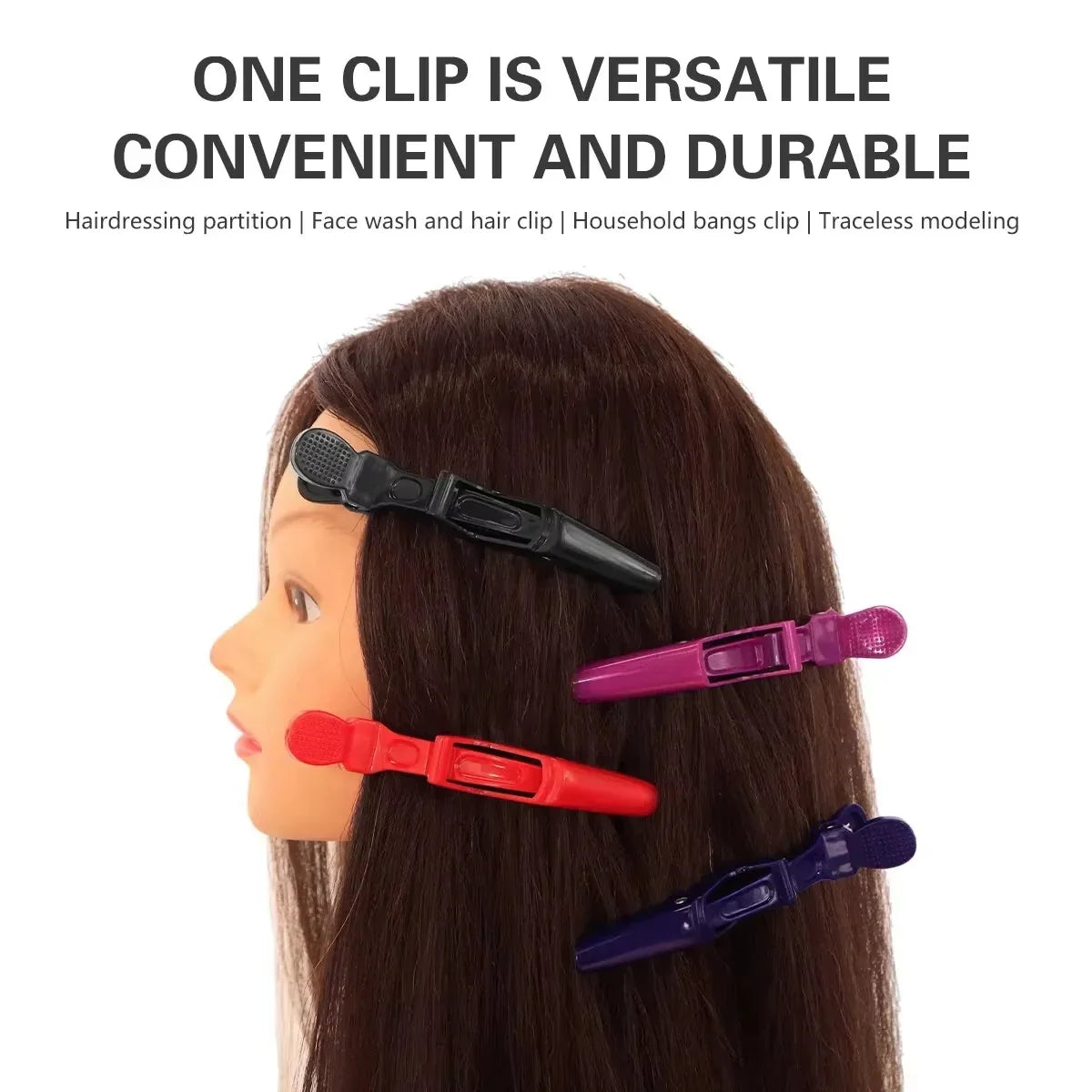 6Pcs Hairdressing Alligator Clip Salon Perm Hair Dye Plastic Hairpin Wig Clip Haircut Partition Styling Clip Supplies
