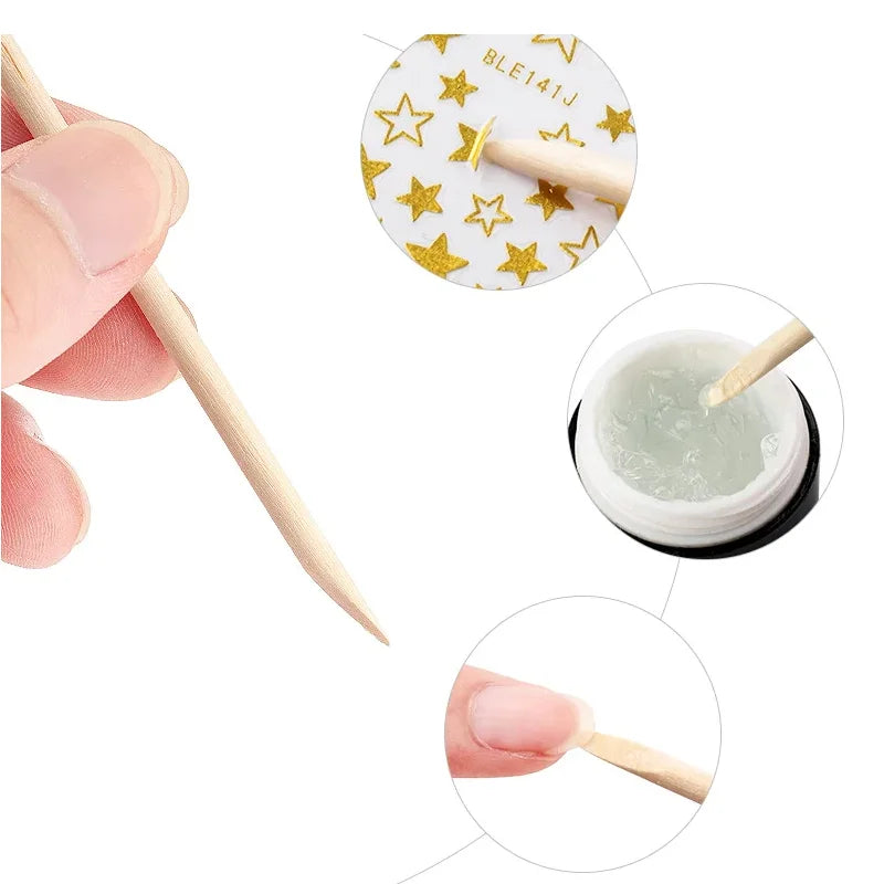 50/100/200/300pc/Set for Nail Different Sizes Orange Wood Sticks Cuticle Pusher Cuticle Remove Tool Manicure Pedicure Care Nails