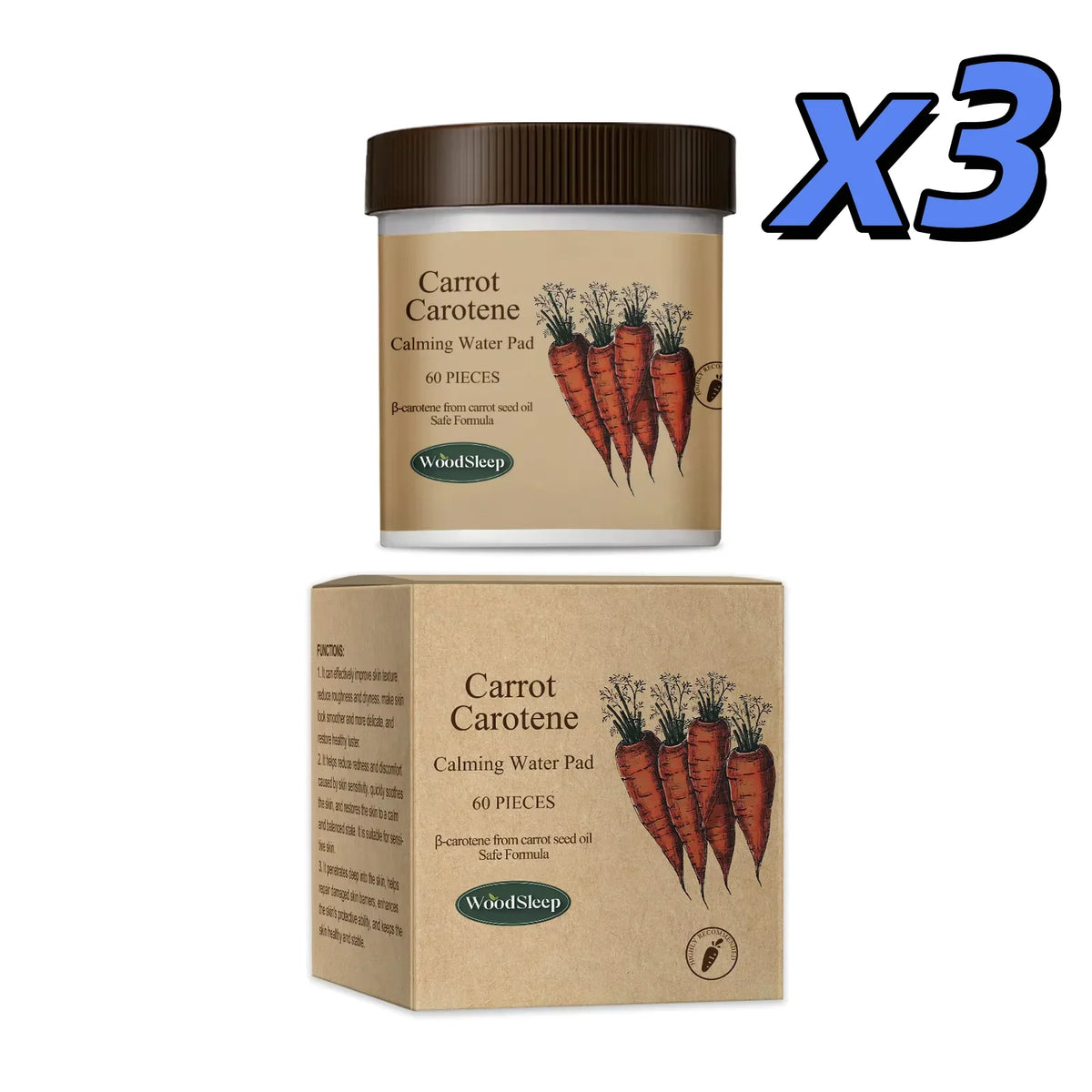 Carotenoid Calming Pads Repairing Damage Hydrating Smoothing Nourishing Firming Brighten Antioxidant Moisturizing Facial Mask