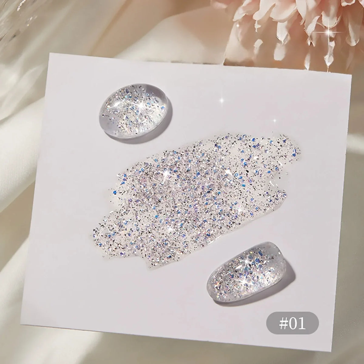 1-12pcs WS Summer Autumn Nails Flashing Reflective Disco Pink Blue White Broken Diamond Gel Nail Polish Nail Art Nail Supplies