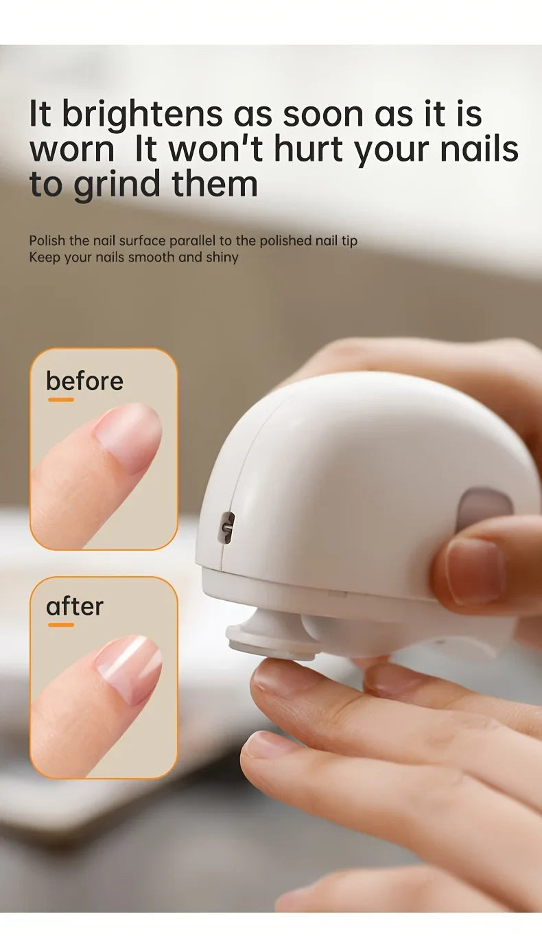 2-in-1 Electric Nail Clipper & Polisher with LED Light, USB Charging, Safe Grinding for All Ages, Valentine's Gift