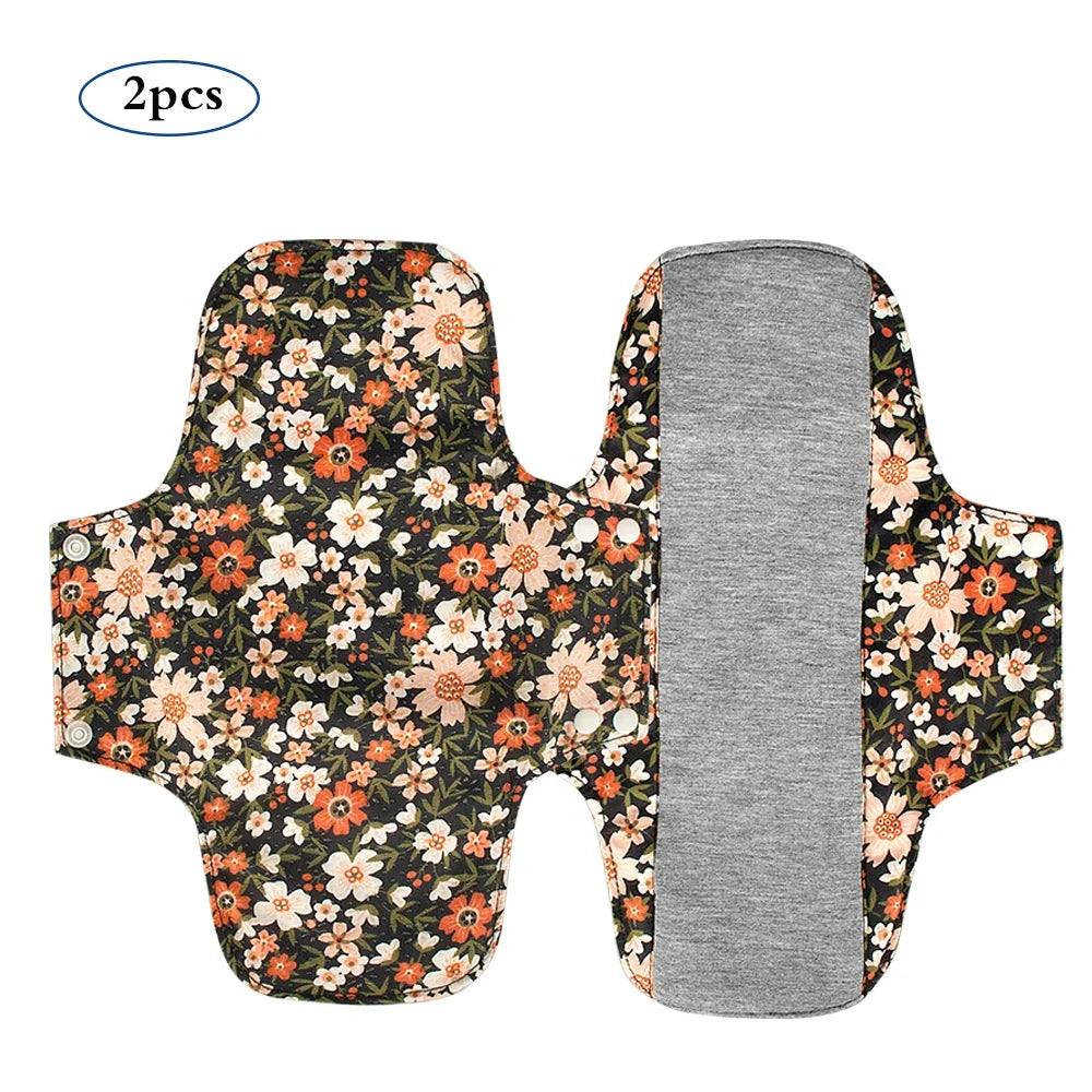 2pcs Reusable Period Pads Keep It In Place Washable Cloth Menstrual Pads Graphene Lining Anti Slip Silicone Design Panty Liner