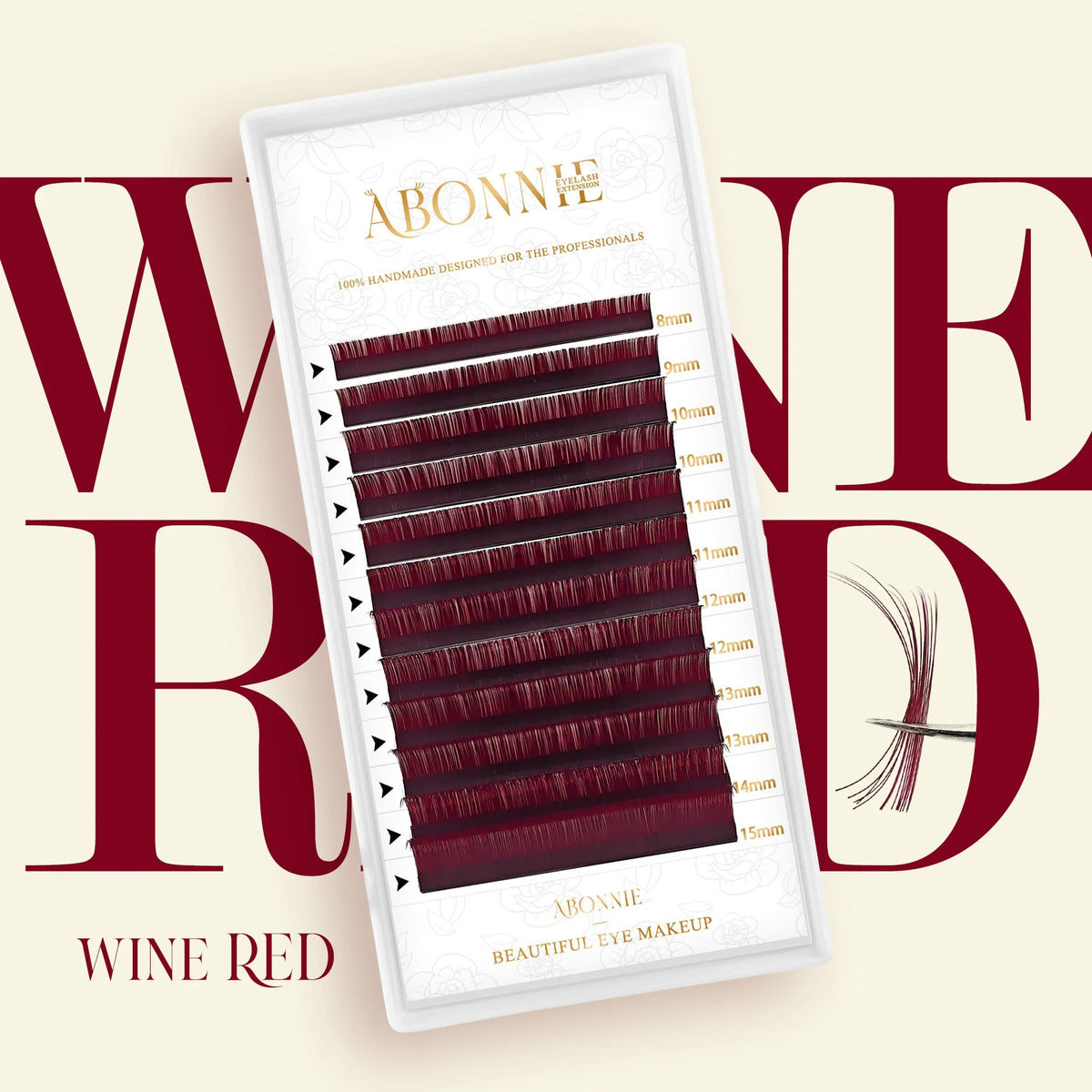 ABONNIE Burgundy Lashes LB LC Curl Wine Red Brown Color Eyelash Extensions Ultra Soft Colorful Individual Lashes
