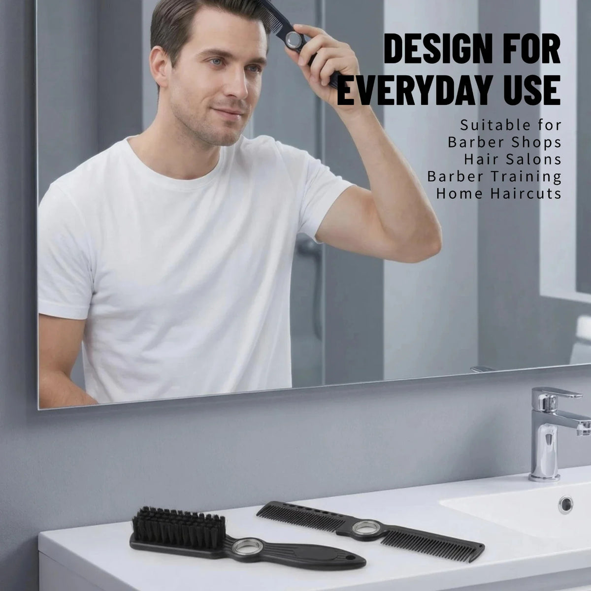 1/3PCS New Pro Spinning Barber Fade Brush Combs Dual-Sided Salon Styling Tools For Hair Removal Neck Duster Cleaning Brushes