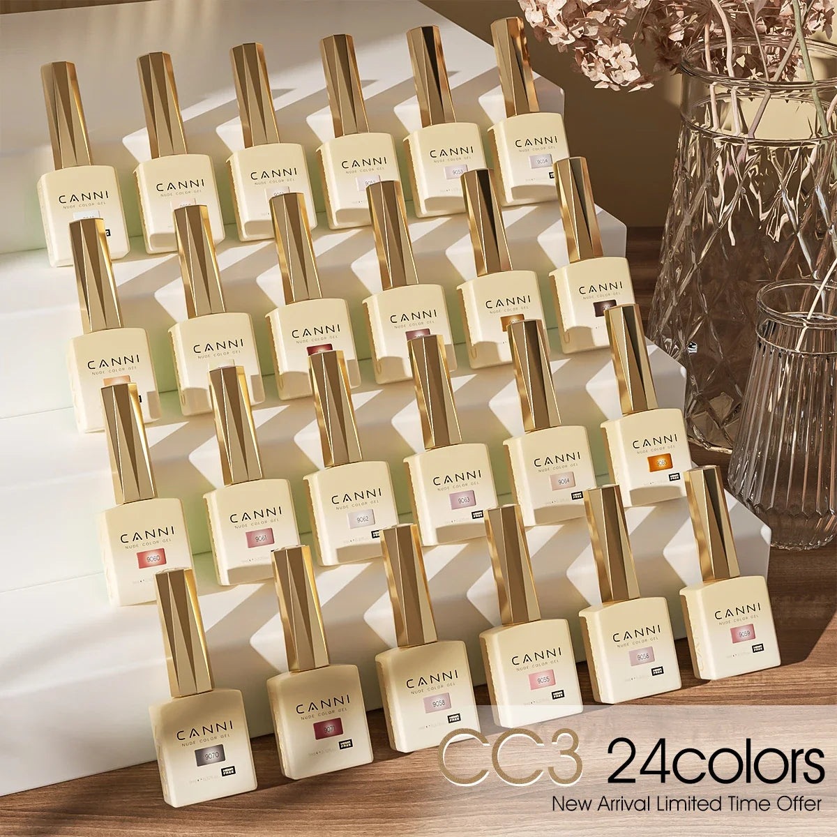CC8 New Kit CANNI 9ML Nail Gel Polish HEMA/TPO FREE 30pcs Color Gel Pigment Professional Long Wear Top Coat Gel Varnish Set