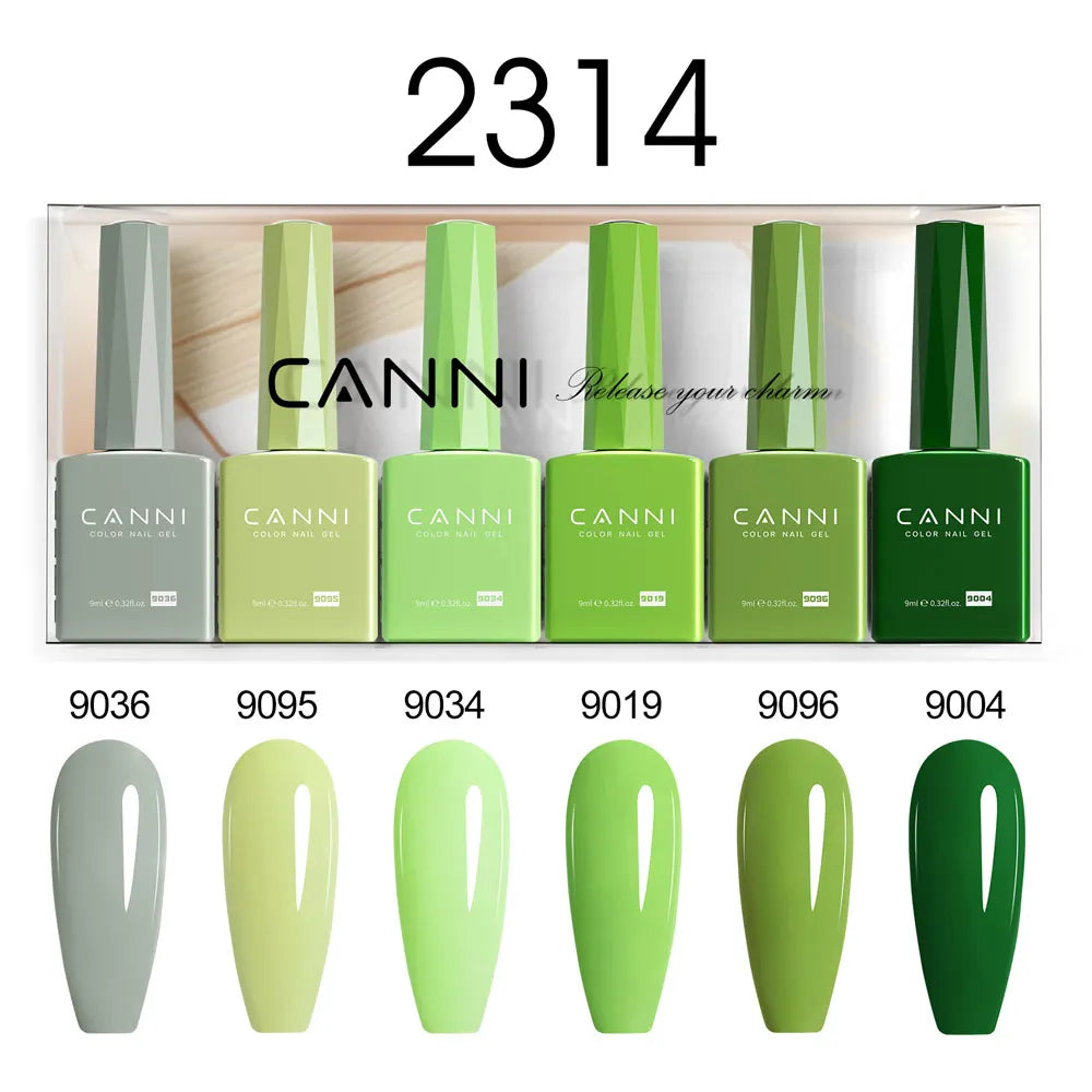 9ml CANNI CC8 HEMA FREE Nail Gel Polish Kit Nail Manicure Full Coverage Solid Color Summer Nails Soak off UV LED Nail Gel Set