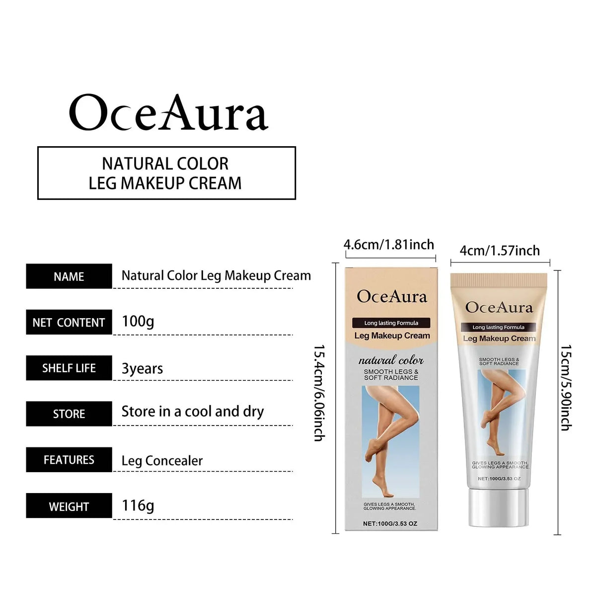 100g Leg Makeup Cream Even Skin Tone Body Foundation Waterproof Long Lasting Body Concealer Cream Natural Color Leg Makeup Fresh