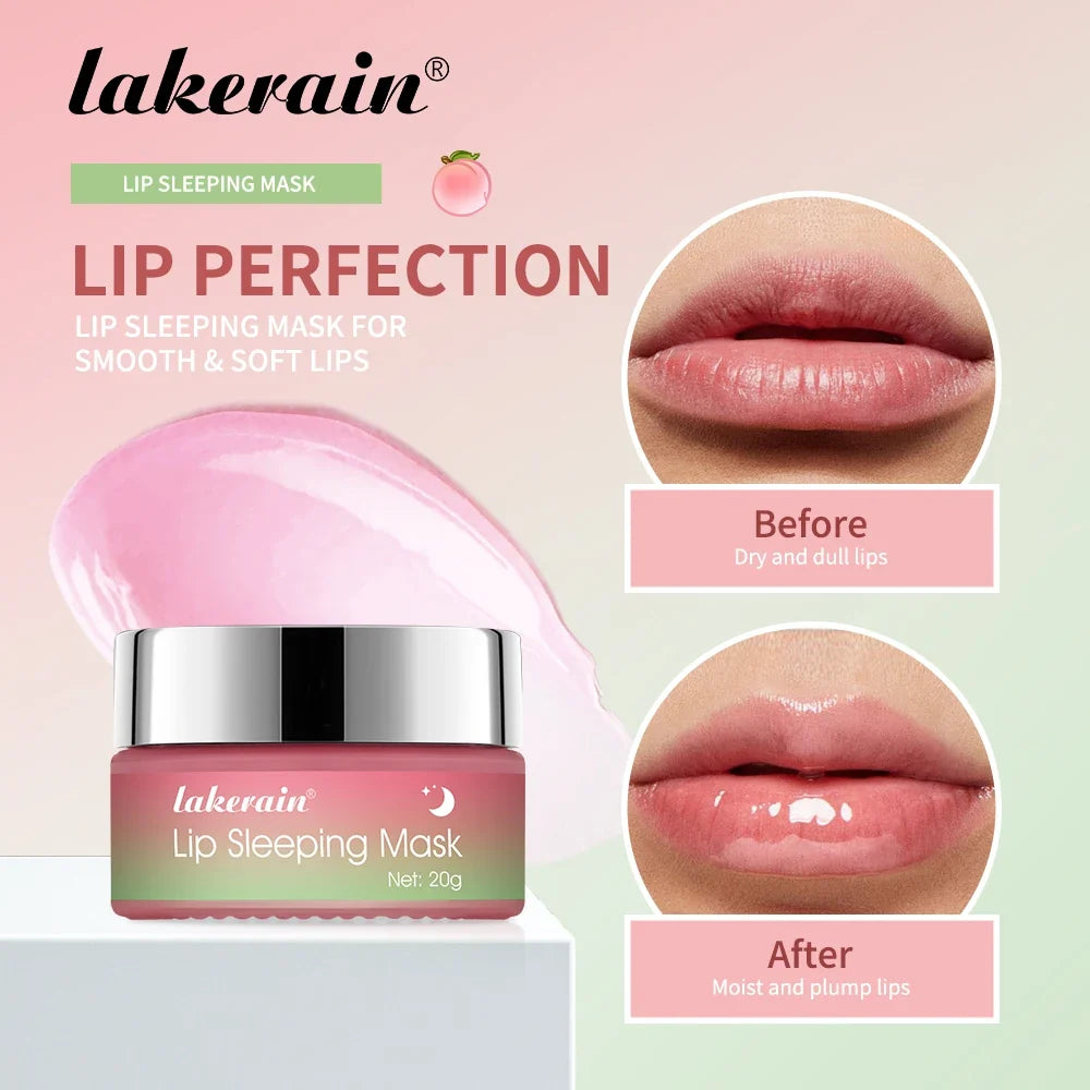 Jelly Peach Lip Sleeping Collagen Mask Hydrated Pink Lip Repair Nourish Protect Volumizes Dry And Chapped Lips Care Products