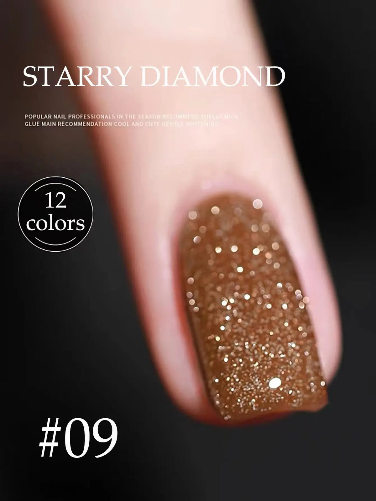 1-12pcs Wine Red Flash Crushed Strobe High Density Diamond Glitter Gel Nail Polish Black Nails Red Nails White Nails