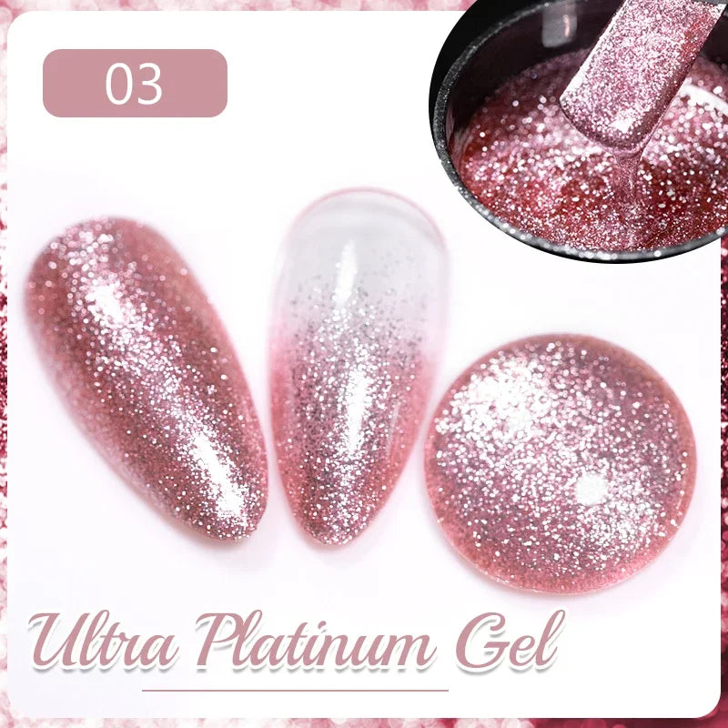 7.5ML Aurora Starlit Cat Eye Gel Nail Polish Rainbow Glitter Galaxy Cat Magnetic Nail Art Gel Soak Off UV Semi-Permanent Varnish