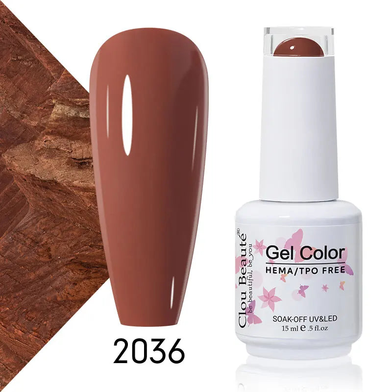 Clou Beaute Coffee Colors Nail Gel Polish HEMA/TPO FREE Soak off UV/LED 15ml Vernis Semi Permanent Nail Varnish 15ml Base Top
