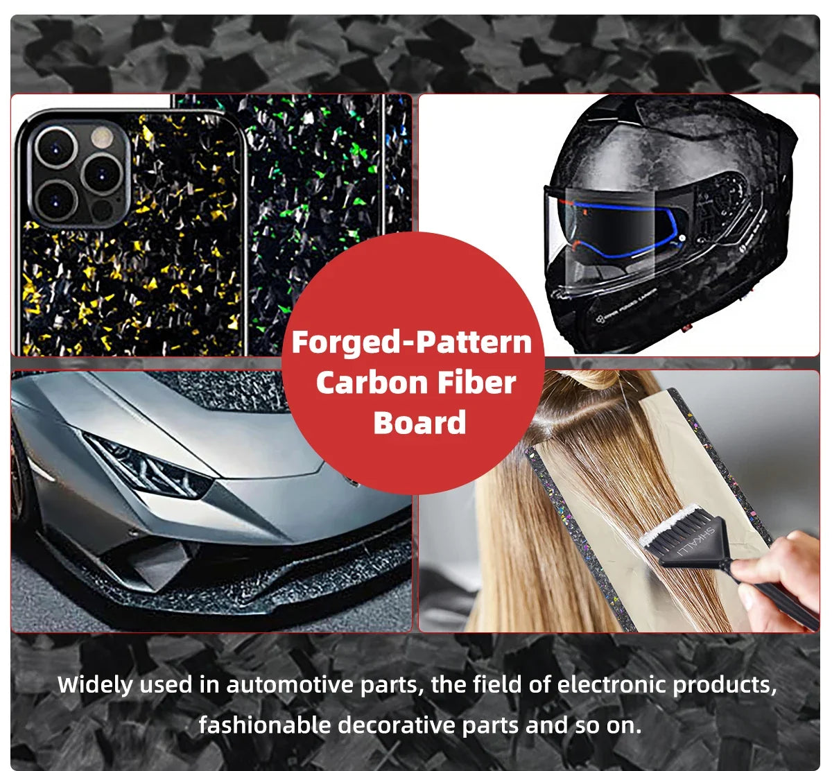 Forged Carbon Fiber Hair Salon Board Set for Barber Hairdresser Design Styling Tools Accessories and Hair Coloring Dyeing Board