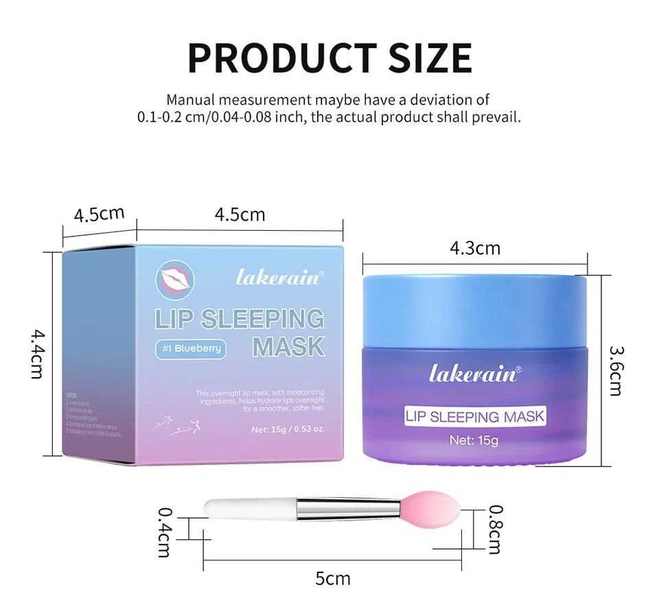 Blueberry Lip Sleeping Mask Overnight Dual Color Hydration For Dry Cracked Skin Reduces Fine Lines Moisturizing Nourish Lip Care