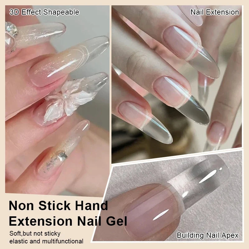 BORN PRETTY 15ml 3D Sculpting Shaping Carving Flower Gel White Clear Non Stick Hand Extension Gel Nail Polish DIY Acrylic Gel