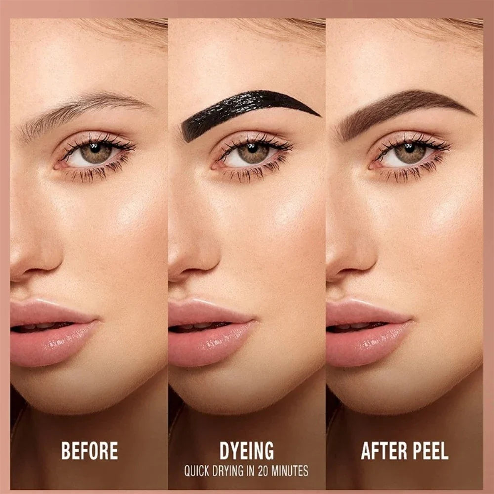 5 Color Peel-off Eyebrow Gel Cream Quick-Drying Lasting Tearing Eyebrow Dye Glue Waterproof Brow Tattoo Eyebrow Enhancer Tint