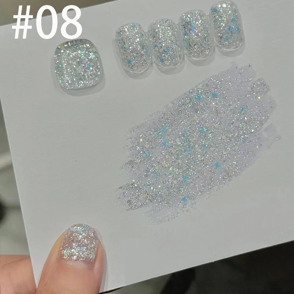 10ML 1pcs Moonlight White Strobe Glitter Gel Nail Polish Nail Supplies Hot Selling White Nails Super Flash Diamond Nail Polish