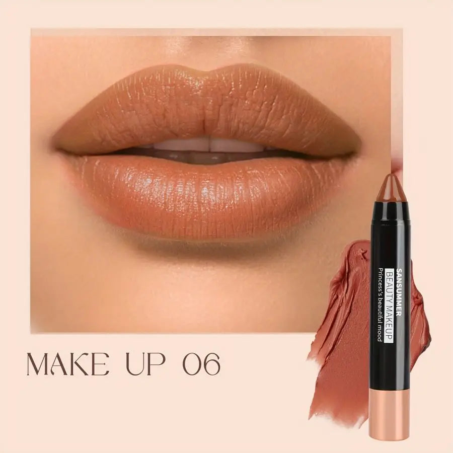 8-color matte moisturizing lipstick crayons are durable, waterproof, smooth, sun-proof, and full of effect, professional makeup.