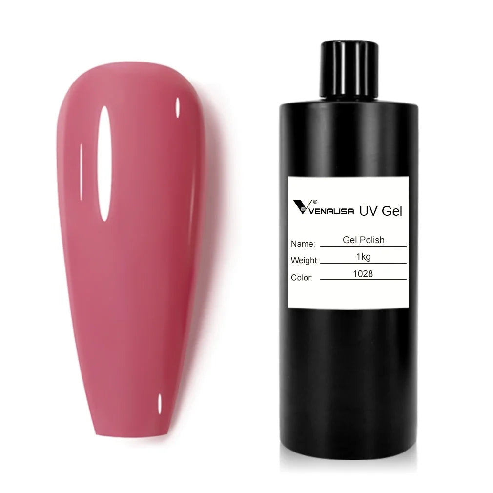 #1004 Nude PinkJelly 1kg Big Volume VENALISA Wholesale Super Quality Soak Off UVLED Semi Permanent Pastel Varnish Nail Salon Use