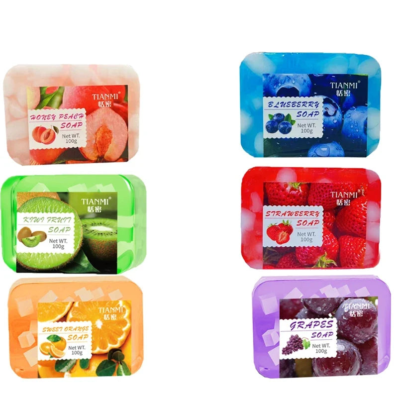 6 Sets of Fruit Flavored Handmade Soap, with 6 Different Flavors to Choose From, Including Sweet Orange, Blueberry, Kiwi, Etc.