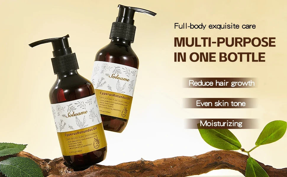 Cyperus Rotundus Oil, Reduces Body Hair Growth, Gentle and Non-Irritating, Cools the Skin & Post-Shave Oil